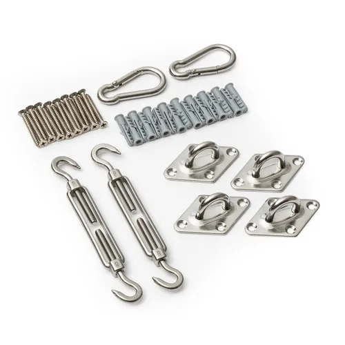 Bambuswald Set de sujeción para toldos acero inoxidable 24 piezas