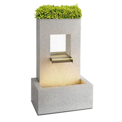 Blumfeldt Fuente de jardín decorativa Bloomingstone 20W bomba zinc LED