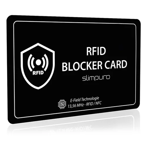 Slimpuro Tarjeta de bloqueo RFID con señal de interferencia NFC formato de tarjeta de crédito ultrafina