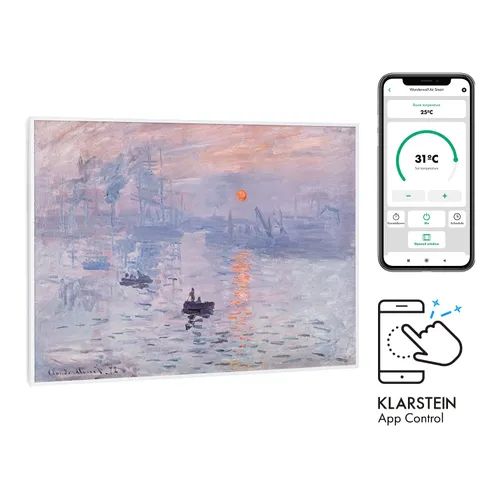 Klarstein Wonderwall Air Art Smart Panel calefactor infrarrojo 80x60cm 500W Sol naciente