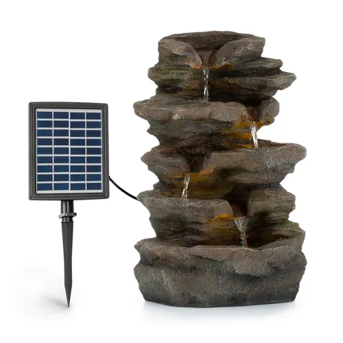 Blumfeldt Stonehenge fuente solar iluminación LED poliresina batería de iones de litio