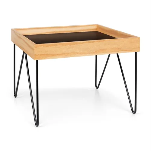 Besoa Big Lyon Mesita de café de melamina /MDF con contrachapado Marco de acero Negra