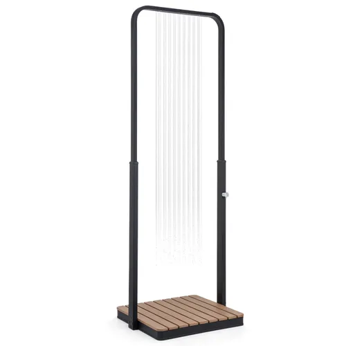 Blumfeldt Sumatra Breeze Square Ducha de jardín WPC Aluminio 70 x 55 cm cuadrada