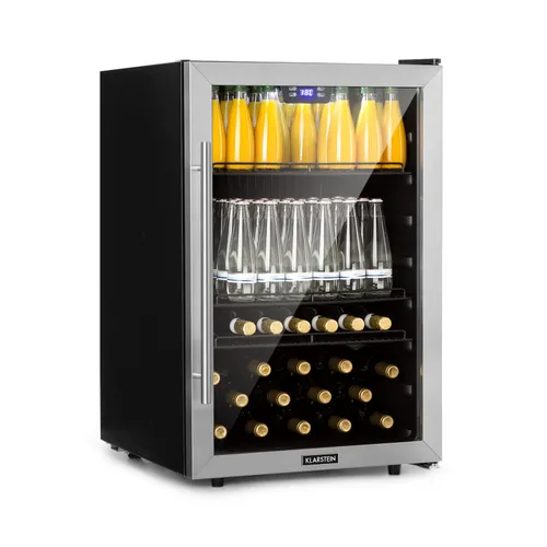 Klarstein Beersafe 5XL Nevera 148 litros 3 estantes puerta panorámica de cristal acero inoxidable