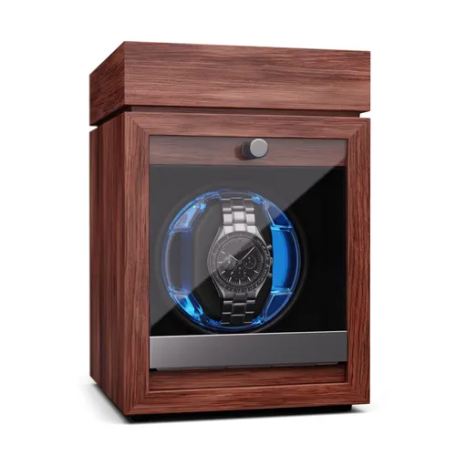 Klarstein Brienz 1 cuerda de reloj, 1 reloj, 4 modos, aspecto de madera, iluminación interior azul