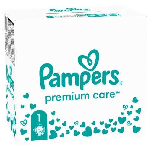 Pampers Premium Care Velikost 1, 156 Plenek, 2kg-5kg