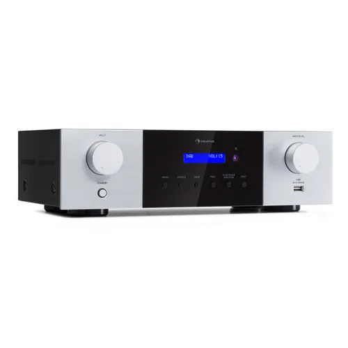 Auna AMP-4000 DAB Amplificador estéreo de alta fidelidad radio DAB+ USB mando a distancia pantalla LED