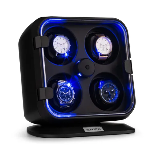 Klarstein Clover Watchwinder 4 Relojes 3 Rotaciones 4 Velocidades LED