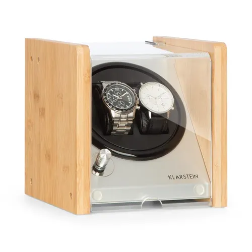 Klarstein Hanoi 2 estuche para relojes, 2 relojes, 3 velocidades, 4 modos, bambú