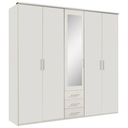 MID.YOU ŠATNÍ SKŘÍŇ SE ZRCADLEM, bílá, 225/210/58 cm