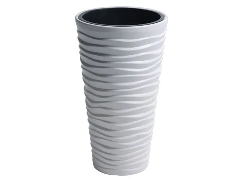 Prosperplast Květináč s vložkou Sand Slim (bílá, Š 35 x V 62 x H 35 cm)