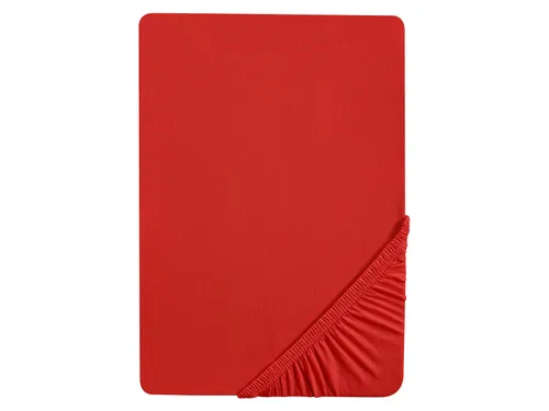 Biberna Žerzejové napínací prostěradlo (180-200 x 200 cm, červená)