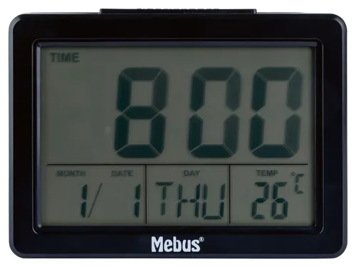 Mebus Digitální budík (černá)