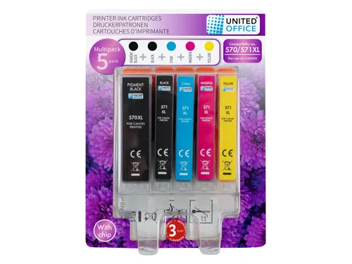 United Office® Náplně do tiskárny Canon Multipack (570/571, 5 kusů )