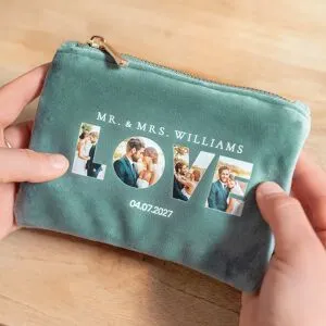 smartphoto Kleine Kosmetiktasche Samt Grün zum Muttertag