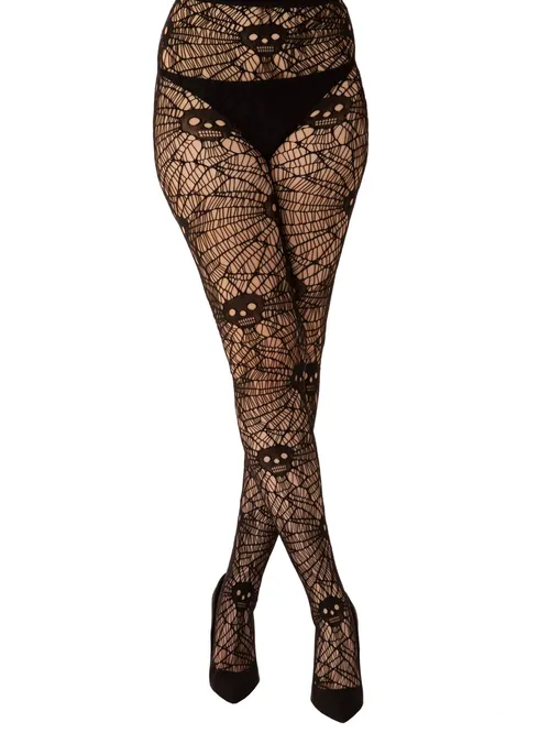 Strumpfhose PAMELA MANN - Skull and Web - schwarz