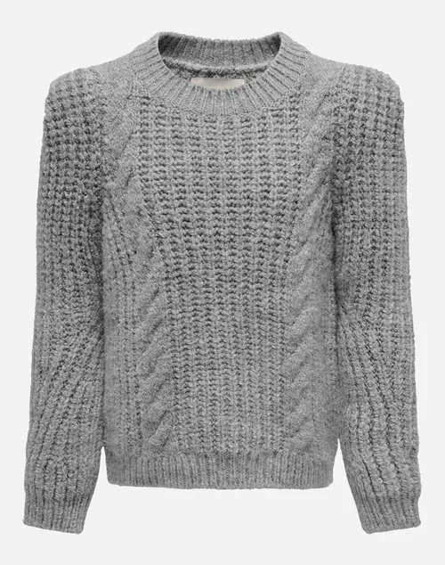 Only Πλεκτο Kogerica L/S Pullover Bf Knt 15243067-Light Grey Melange Gray