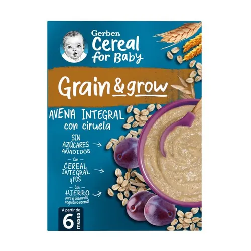 Gerber Papilla Avena Integral con Ciruela 250 gr