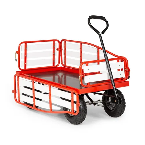 Waldbeck Ventura Carretilla de mano Carrito de transporte Capacidad de carga de 300 kg Acero WPC Color rojo