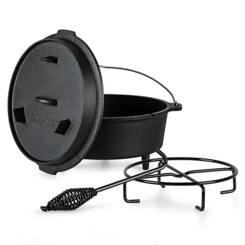 Klarstein Olla Guernsey Premium Dutch Oven 6.0 BBQ hierro fundido pies de apoyo tamaño M / 6 qt