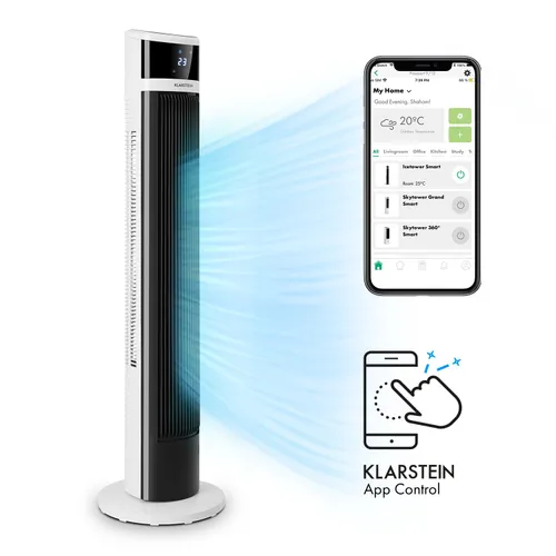 Klarstein Ventilador vertical inteligente Icetower 45 Watt App Control