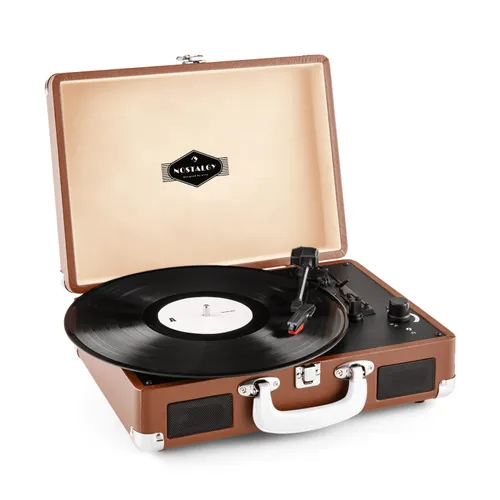 Auna Peggy Sue tocadiscos retro LP USB marrón