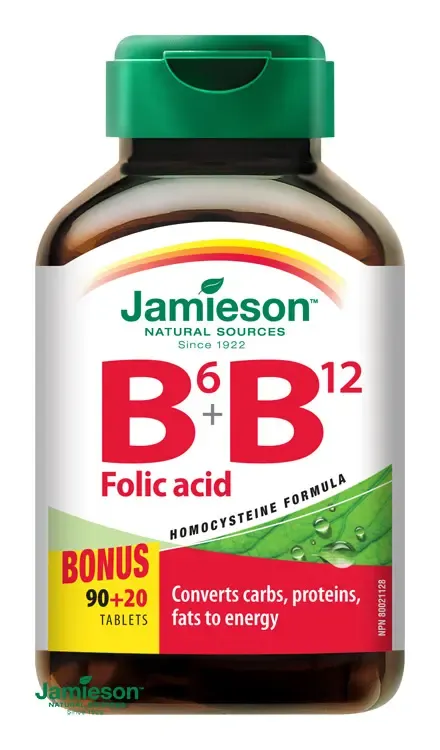 Jamieson Vitamíny B6 B12 + kyselina listová 110 tablet