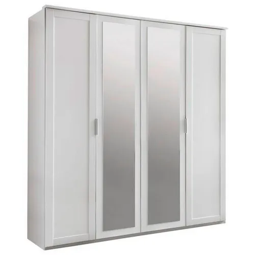 MID.YOU ŠATNÍ SKŘÍŇ SE ZRCADLEM, bílá, 180/210/58 cm