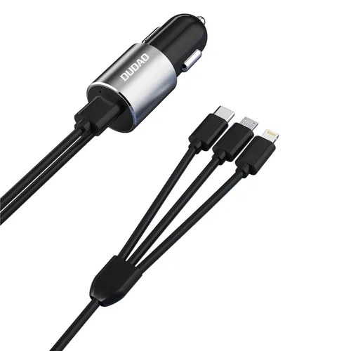Dudao R5ProN car adapter 17Watt Lightning/USB-C/USB Micro 1m