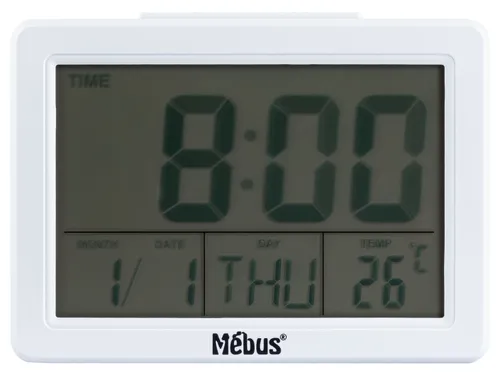 Mebus Digitální budík (bílá)