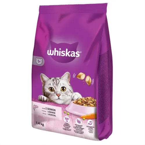 Whiskas suché krmivo pro dospělé kočky - losos 1,4 kg