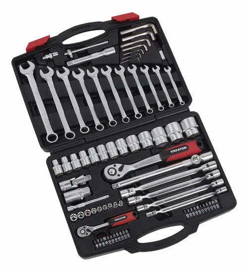 Gola sada KREATOR 1/2" , 1/4" v kufru, 77-dílná