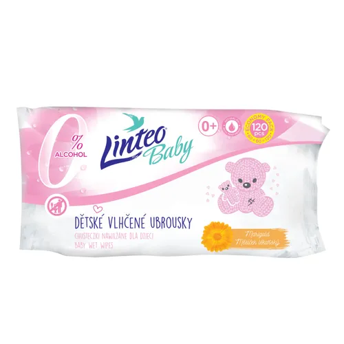 Linteo Baby Dětské vlhčené ubrousky s měsíčkem lékařským, 120ks
