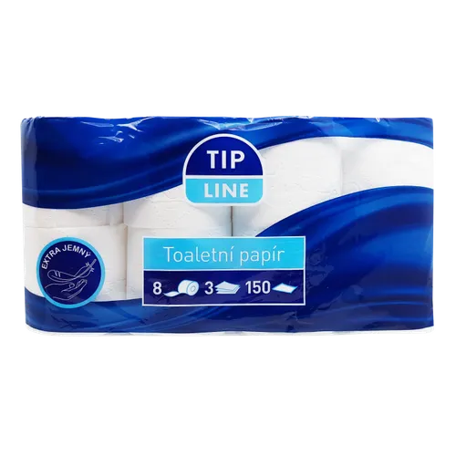 Tip Line Jemný toaletní papír 3-vrstvý 8 ks