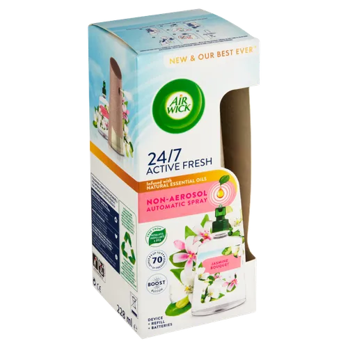 Air Wick Active Fresh Difuzér a náplň na vodní bázi do automatického difuzéru Jasmínové květy 228ml