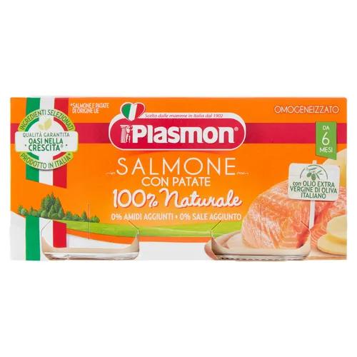 Plasmon Omogeneizzato Salmone E Verdura 2 Vasetti Da 80 G