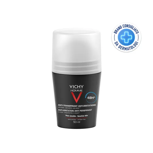 Vichy Homme Deodorante Roll-On 48h Pelle Sensibile 50 ml
