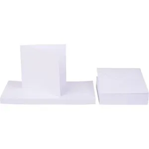 Craft UK Limited Doppelkarten mit Umschlägen "Weiß", 12,5 x 12,5 cm, 50 Stück