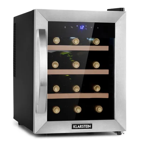 Klarstein Reserva 12 Uno Weinkühlschrank 12 Flaschen 31 Liter Edelstahl