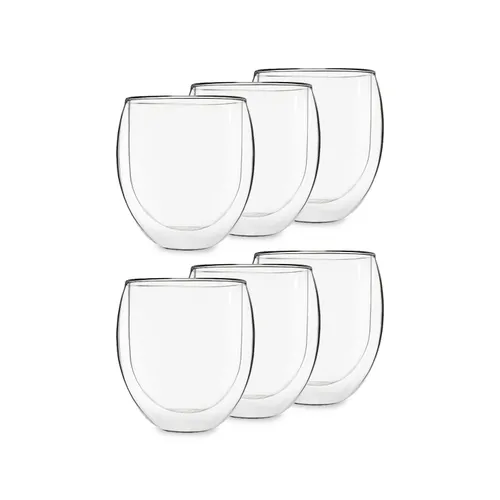 Feelino Teeglas Ice 6-er-Set 400 ml spülmaschinenfest hochwertiges Borosilikatglas