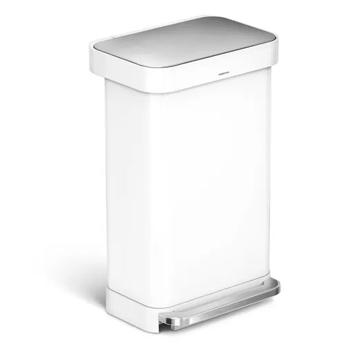 Simplehuman Pedal bin odpadkový koš volně stojící 45 l bílá ocel lesk SHCW2027