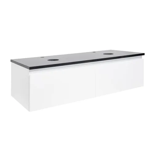 Koupelnová skříňka s kamennou krycí deskou SAT B-WAY 119x30x45 cm bílá lesk BWAY120WTK