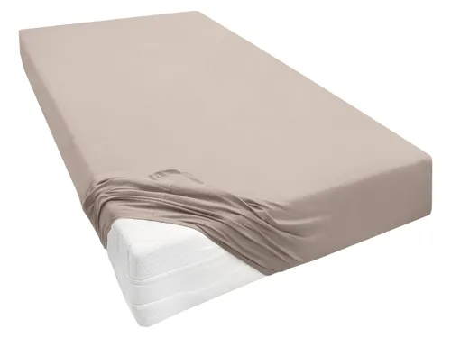 Biberna Žerzejové napínací prostěradlo (světle hnědá, 140–160 x 200–220 cm)