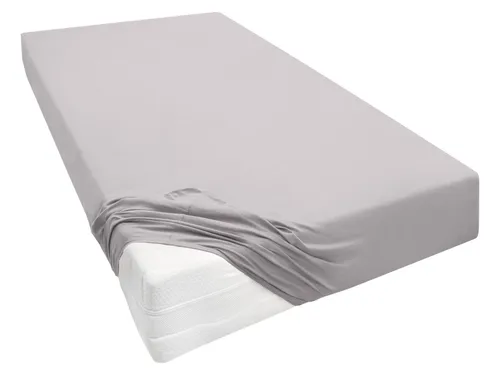 Biberna Žerzejové napínací prostěradlo (šedá, 180–200 x 200–220 cm)