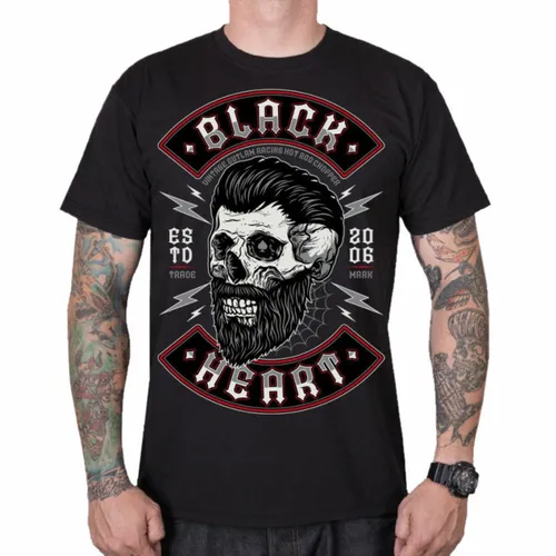 T-Shirtänner - BEARD SKULL - BLACK HEART - 9748