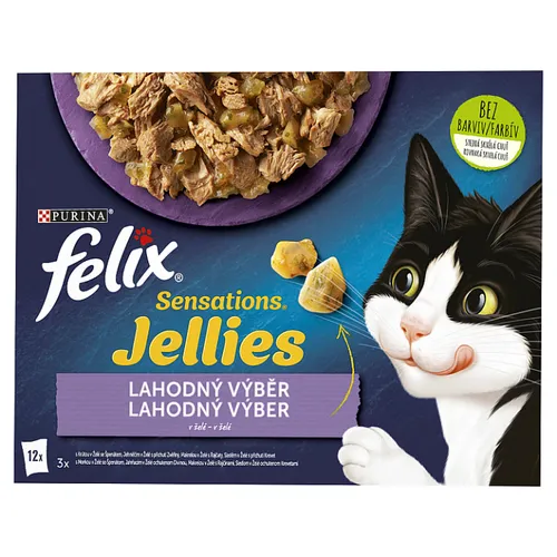 FELIX Sensations výběr v ochuceném želé s jehněčím, makrelou, sleďem a krůtou 12 x 85g