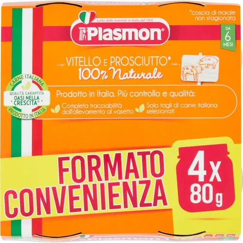 Plasmon Omogeneizzato Vitello - Prosciutto 4 x 80 g