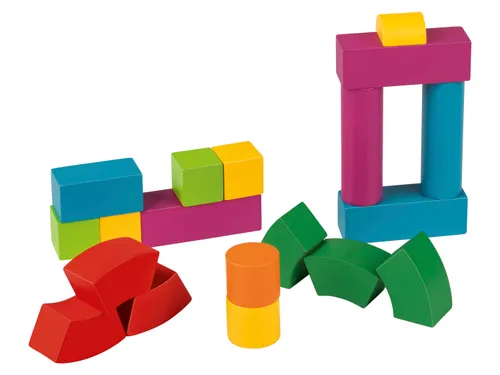 Playtive Dřevěná duhová skládačka Montessori (duhové kostky)