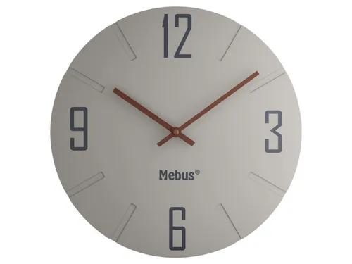 Mebus Nástěnné hodiny (světle šedá/dřevo)