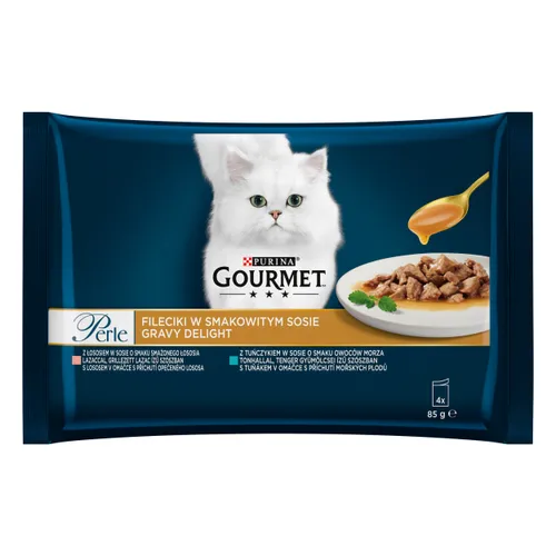 Gourmet Perle Gravy Delight - losos a tuňák 4 x 85 g